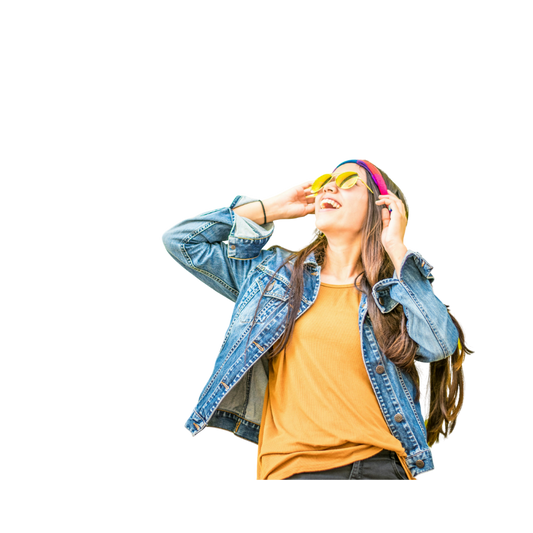 girl wearing denim jacket