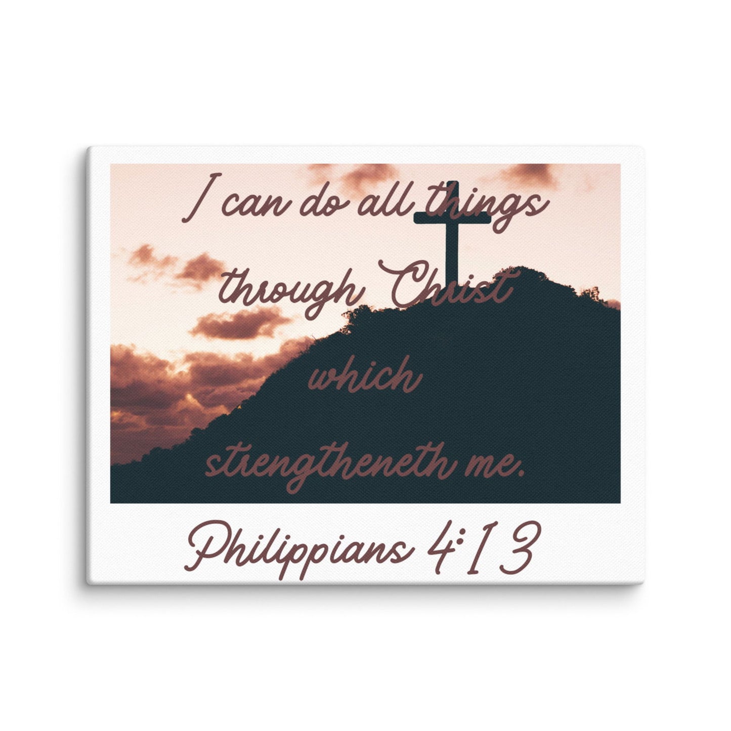 Christian Bible Verse - Philippians 4:13 - Canvas Print - #tag1# - #tag2# -