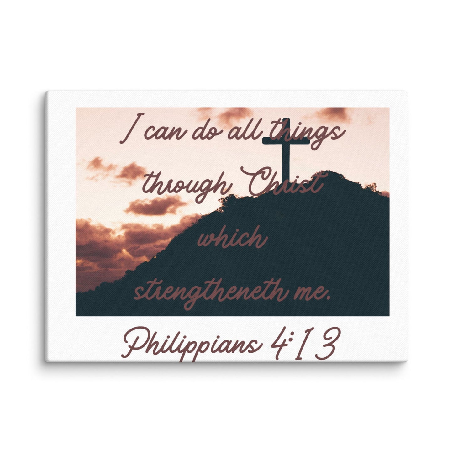 Christian Bible Verse - Philippians 4:13 - Canvas Print - #tag1# - #tag2# -