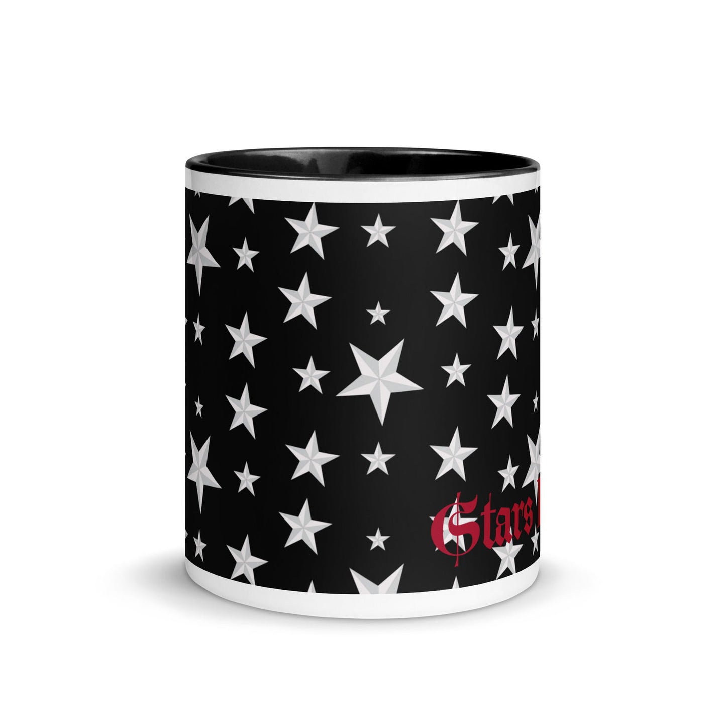 Stars Forever black Mug with Color Inside - #tag1# - #tag2# -
