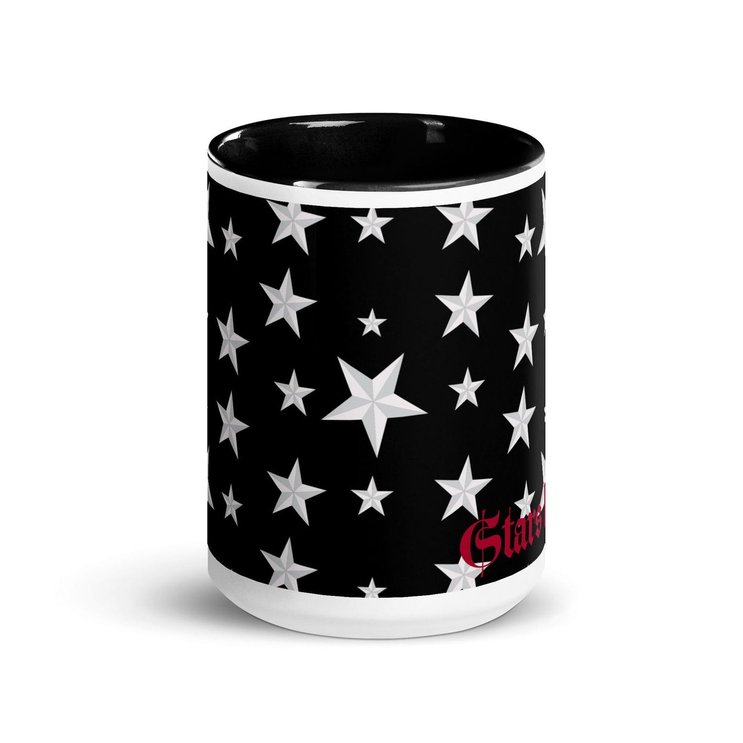 Stars Forever black Mug with Color Inside - #tag1# - #tag2# -