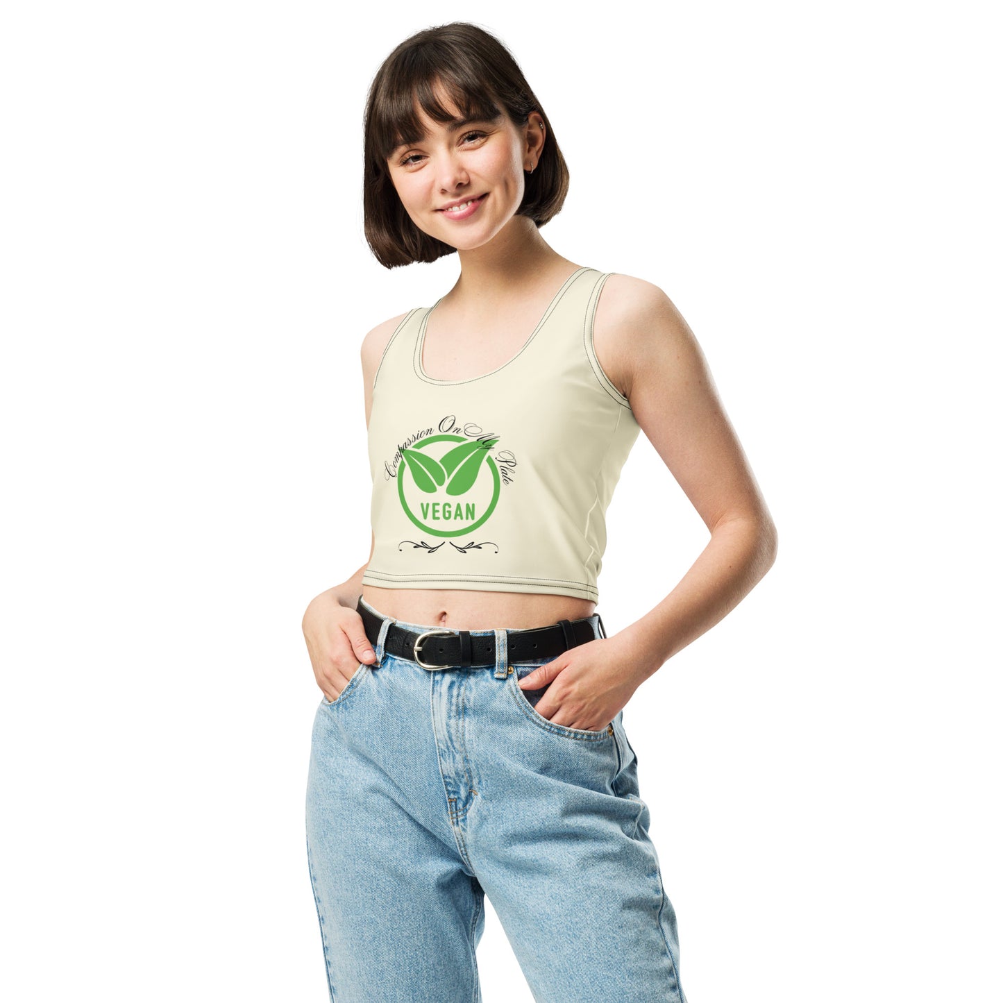 Compassion On My Plate Vegan | Crop Top - #tag1# - #tag2# -