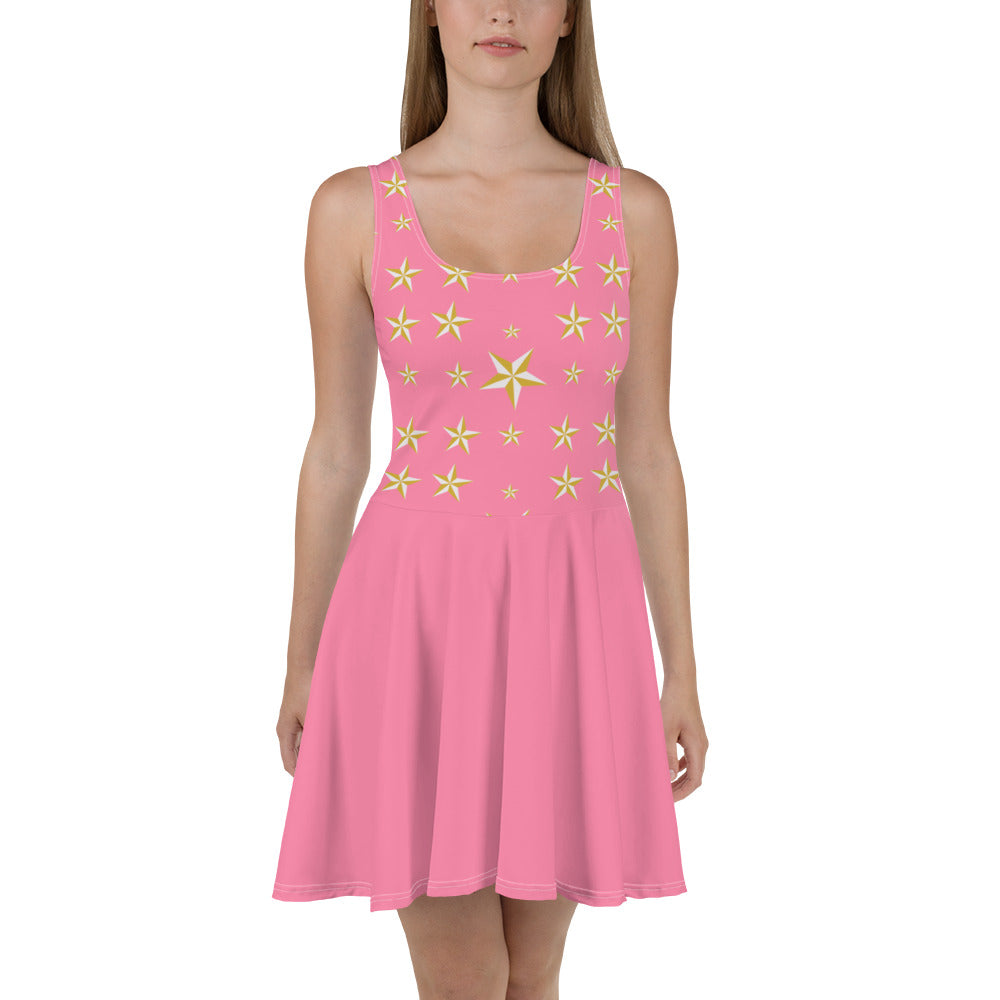 Pink Stars | Skater Dress - #tag1# - #tag2# -