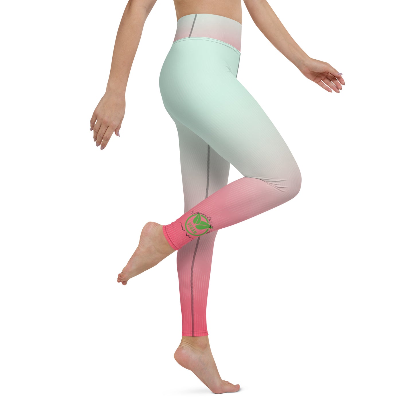 Compassion On My Plate Vegan | Yoga Leggings - #tag1# - #tag2# -