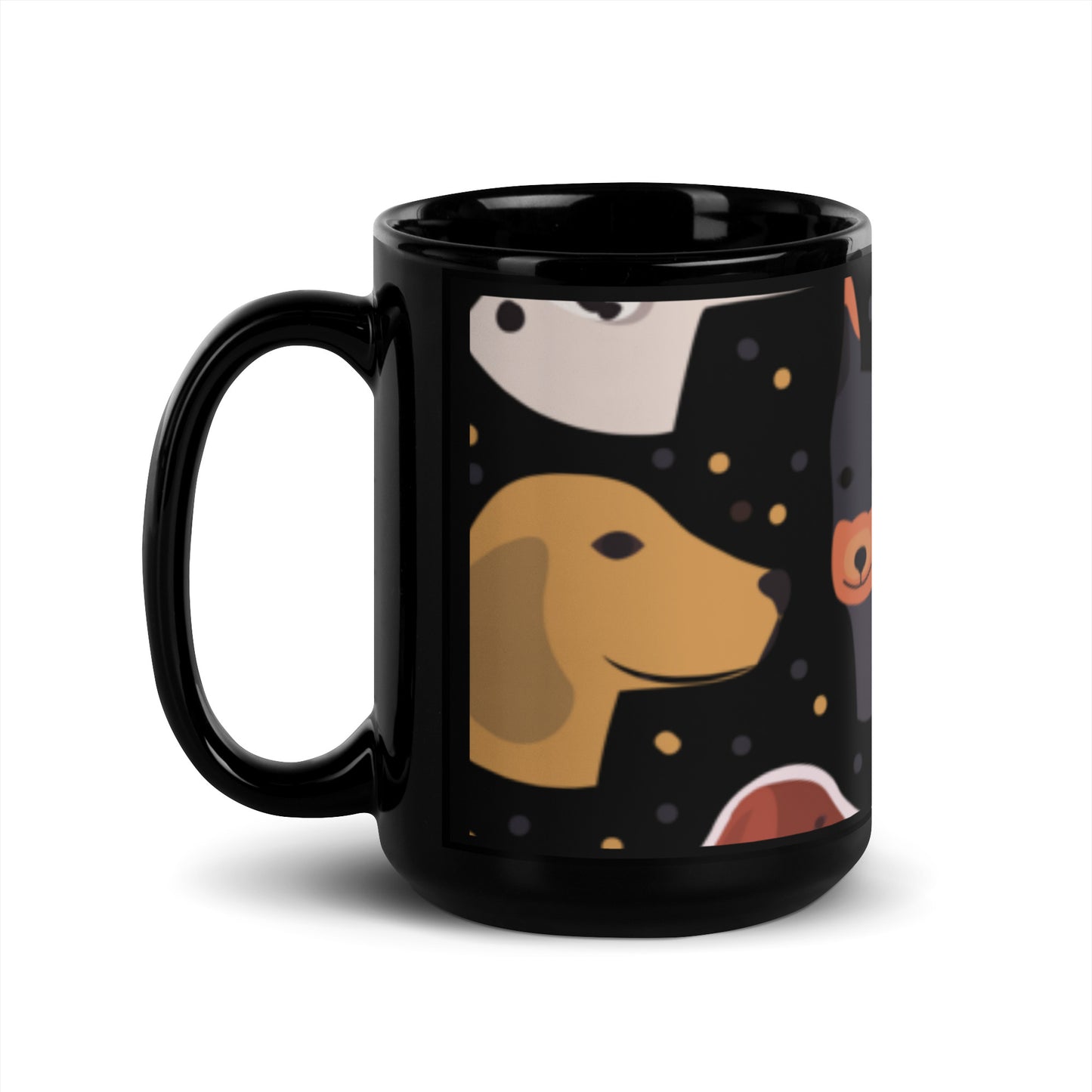 Dog Lover | Black Glossy Mug - #tag1# - #tag2# -