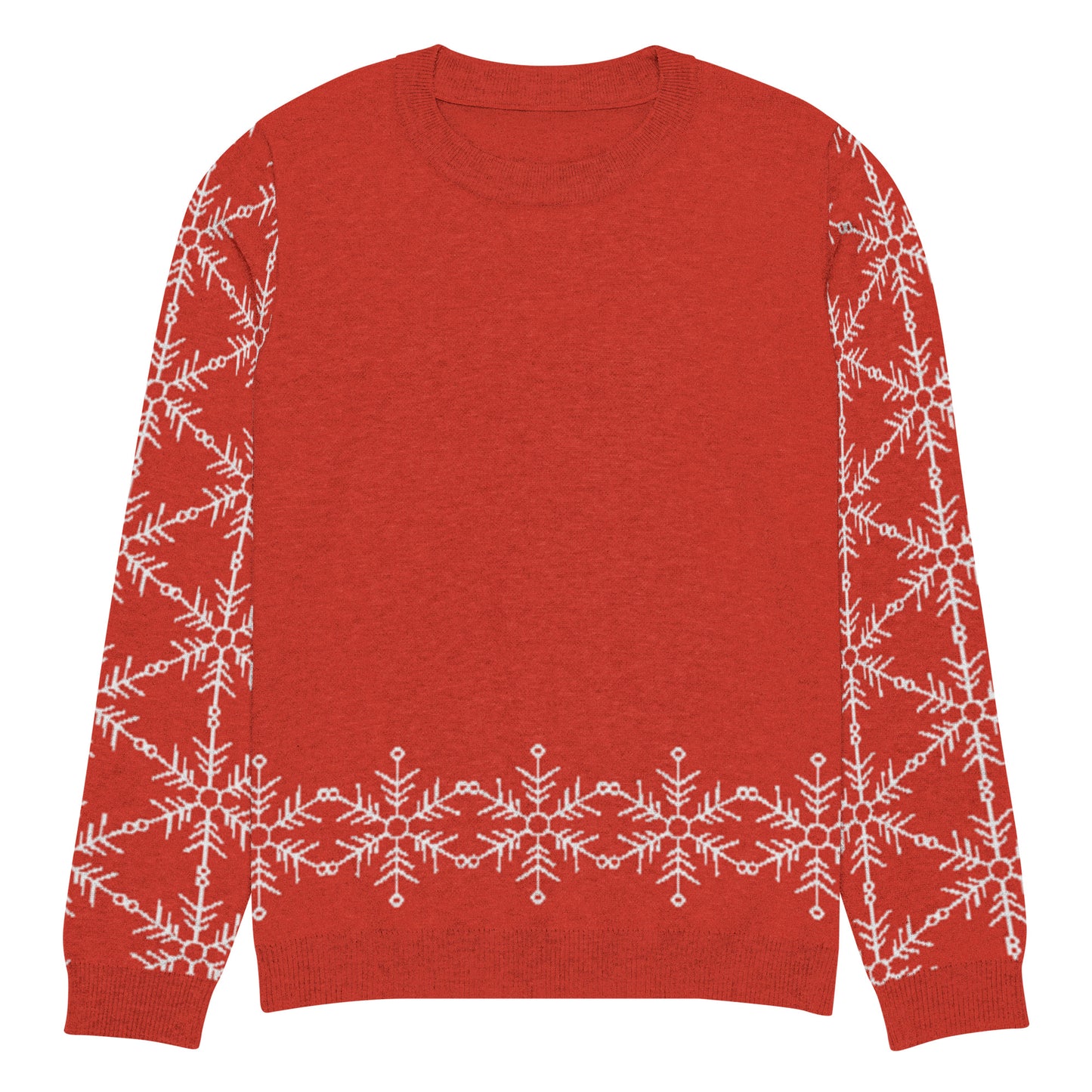 Snowflakes | Knitted Crew Neck Sweater (ONLY AVAILABLE TO BE SHIPPED TO CHINA) - #tag1# - #tag2# -