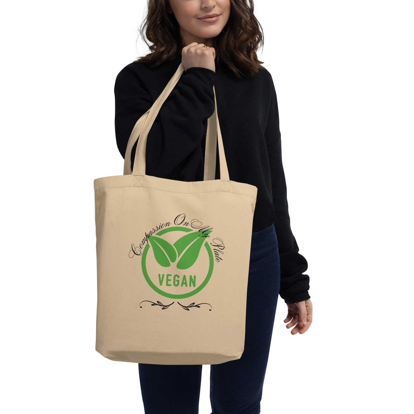 Compassion On My Plate Vegan | Eco Tote Bag - #tag1# - #tag2# -