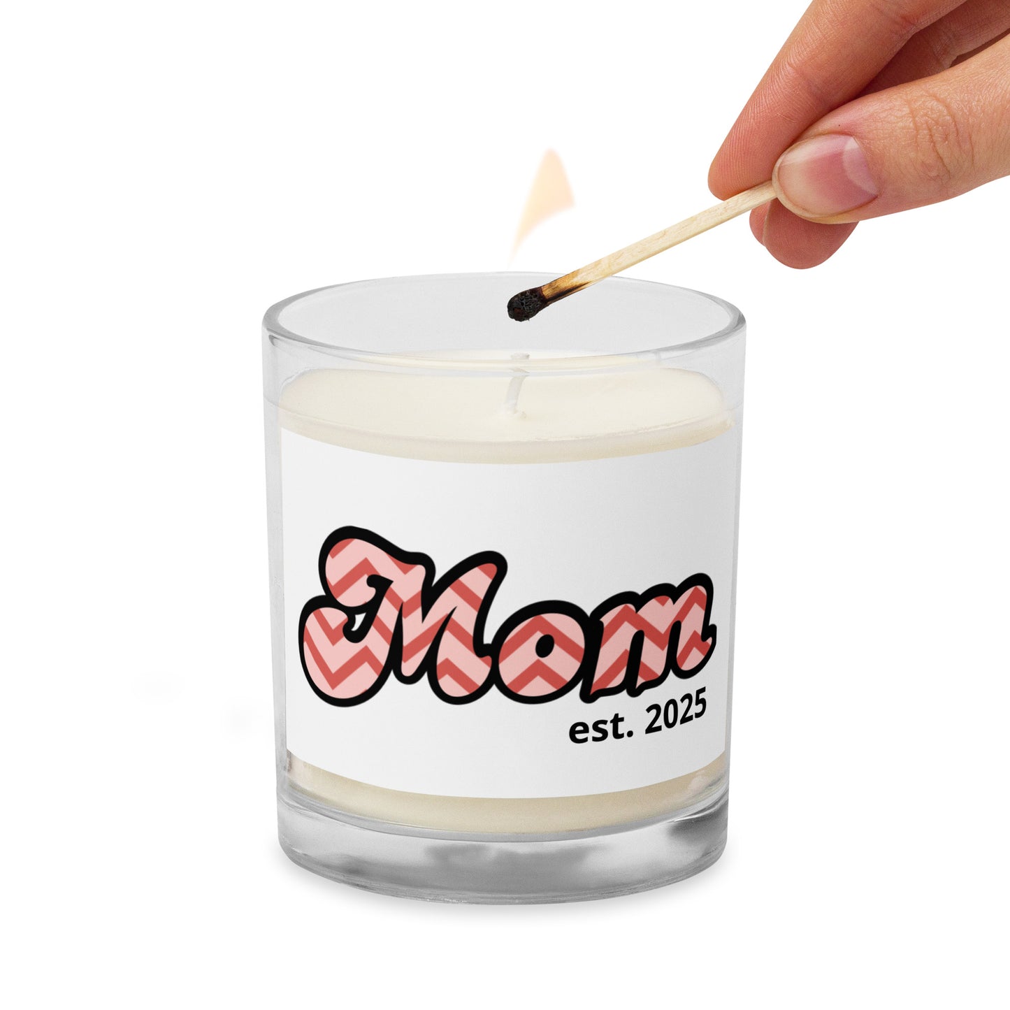 Mom est. 2025 | Glass Jar Soy Wax Candle - #tag1# - #tag2# -
