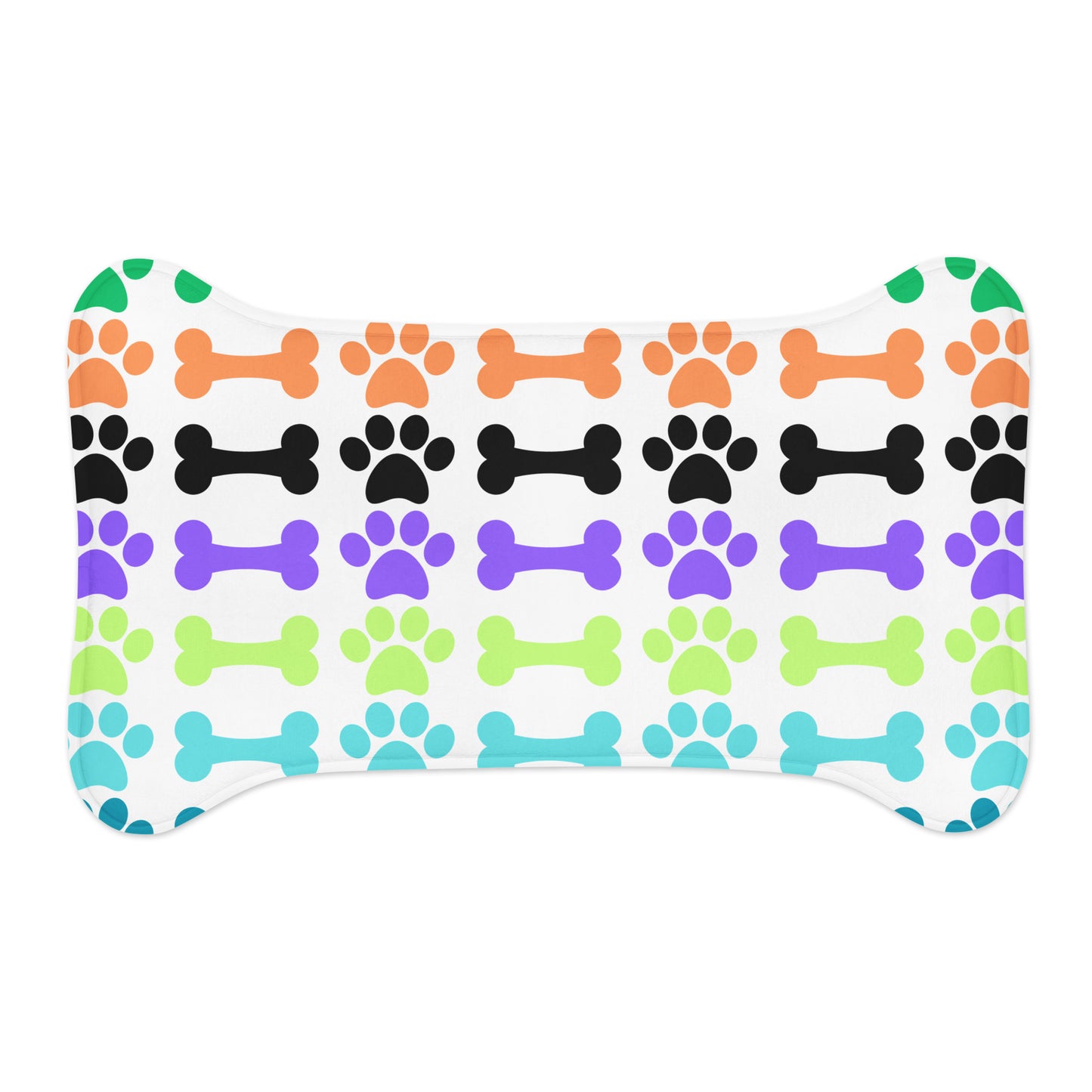 Dog bone and paw patterned product on a white background
