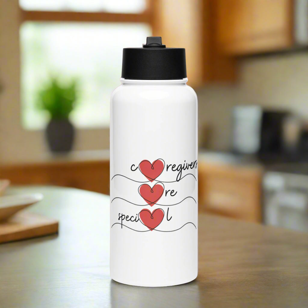 Caregivers Are Special | Stainless Steel Water Bottle With A Straw Lid - #tag1# - #tag2# -