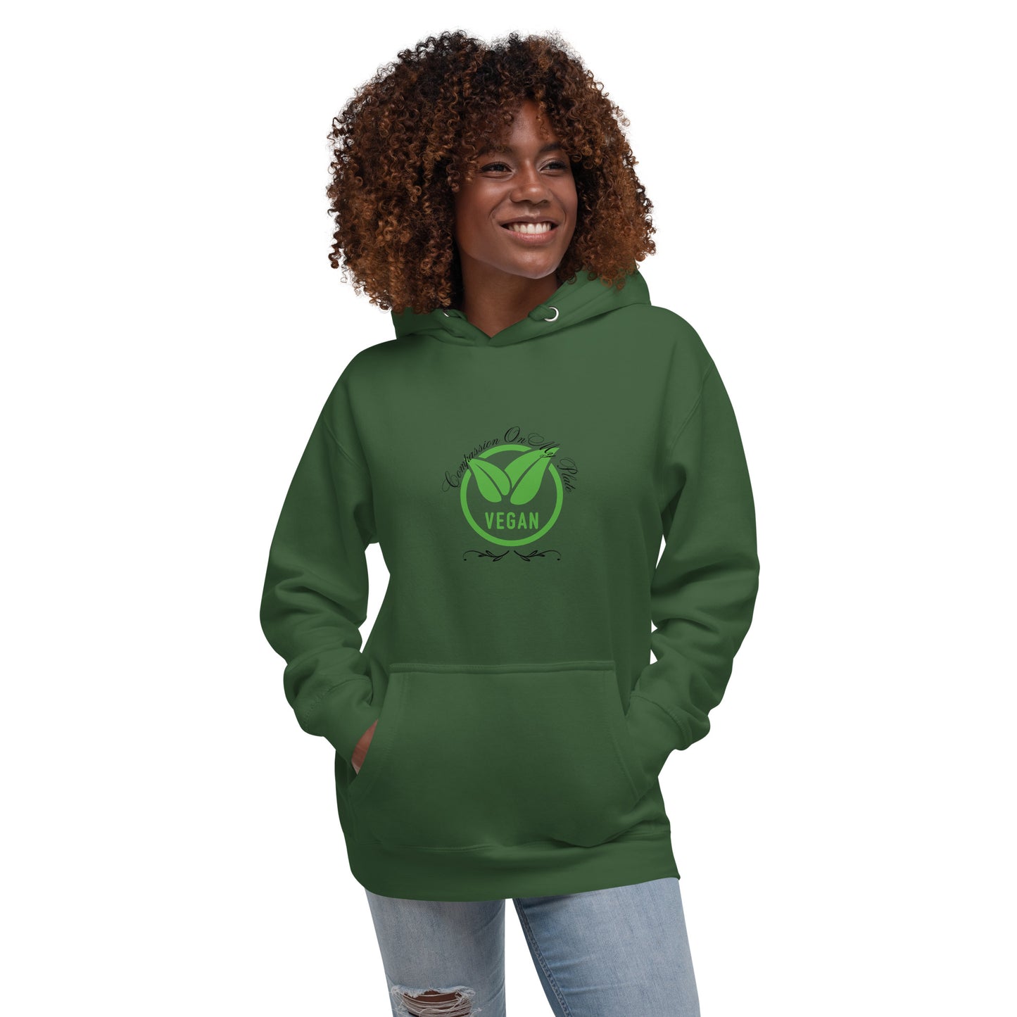 Compassion On My Plate Vegan | Unisex Hoodie - #tag1# - #tag2# -