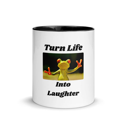 Turn Life Into Laughter | Mug with Color Inside   - #tag1# - #tag2# -