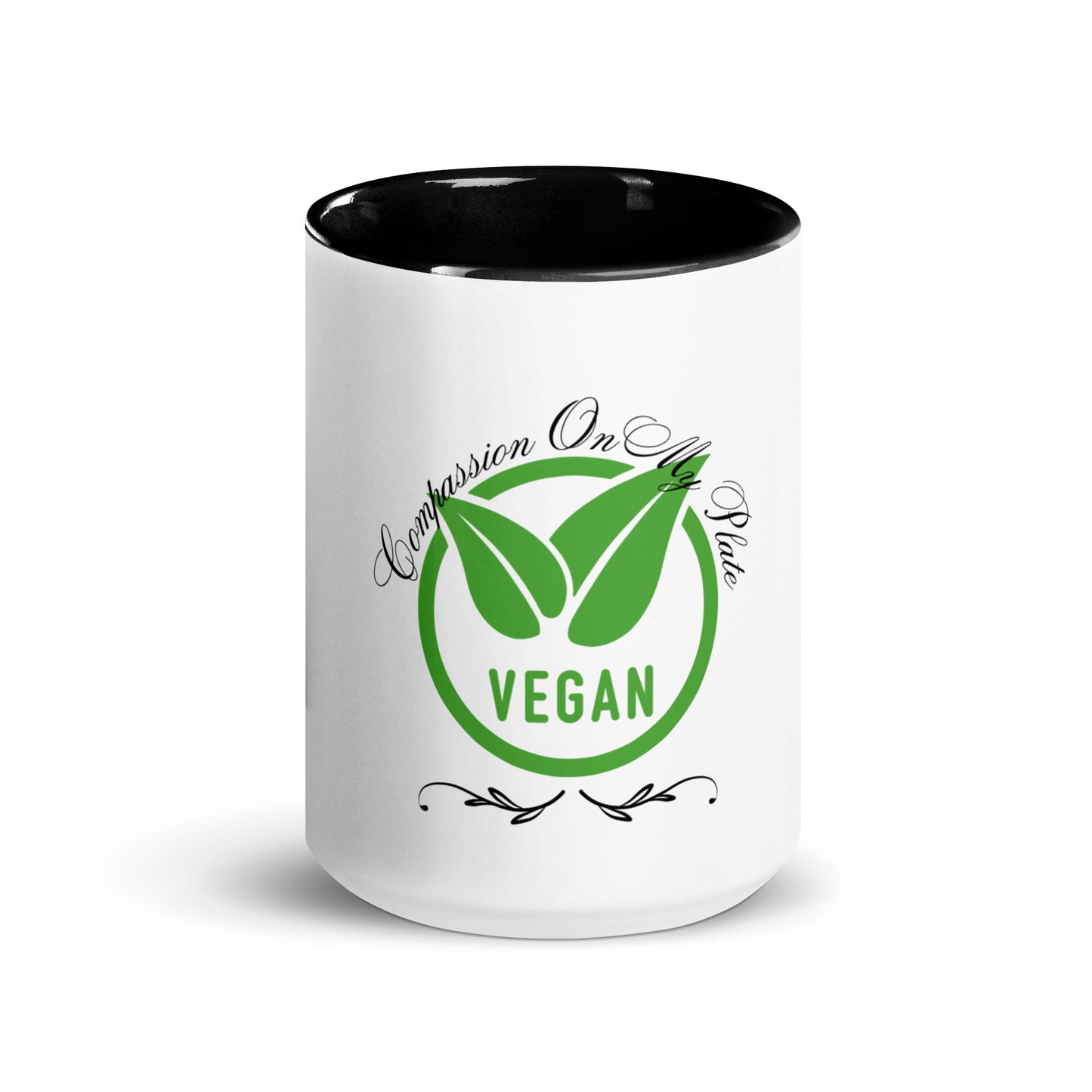 Compassion On My Plate Vegan | Mug With Color Inside - #tag1# - #tag2# -