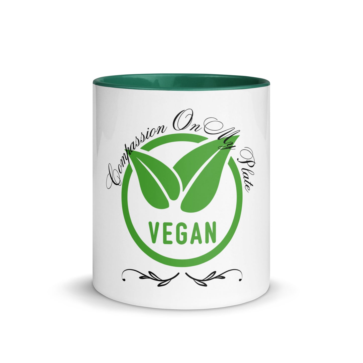 Compassion On My Plate Vegan | Mug With Color Inside - #tag1# - #tag2# -