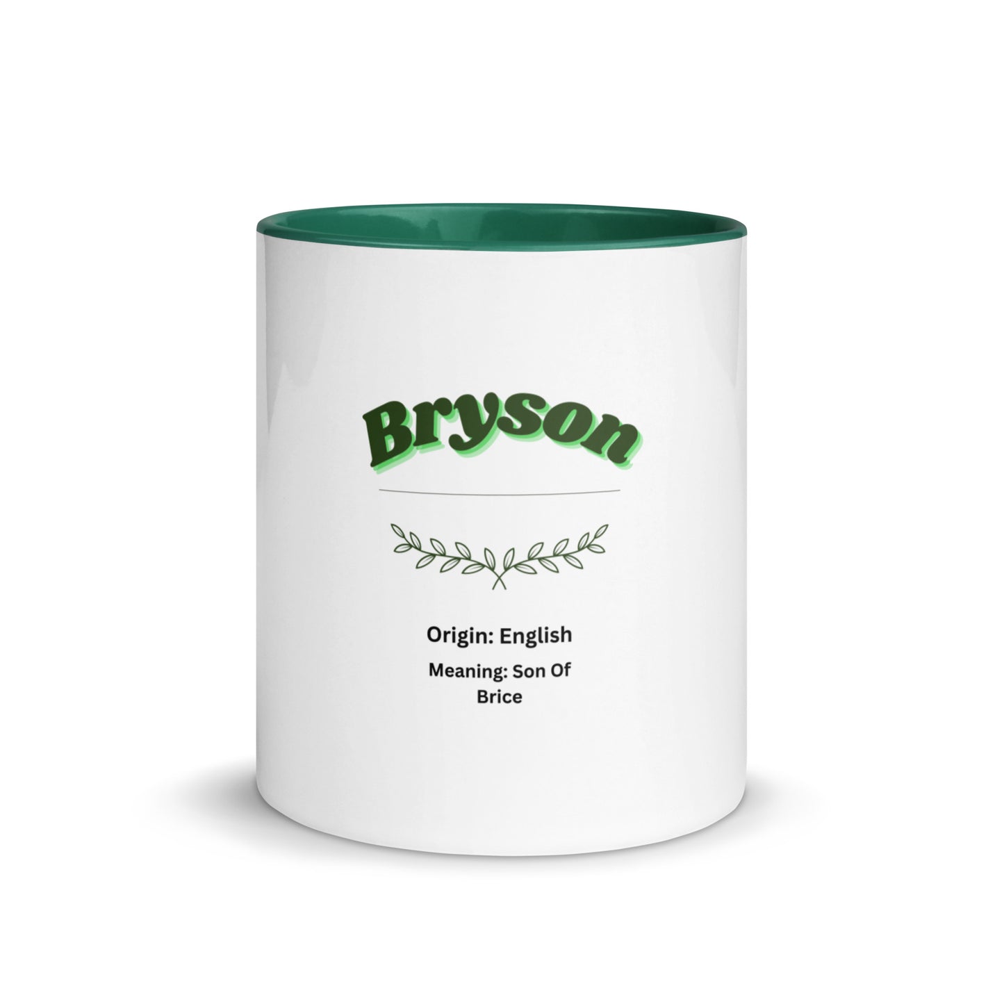 Bryson's green mug, front