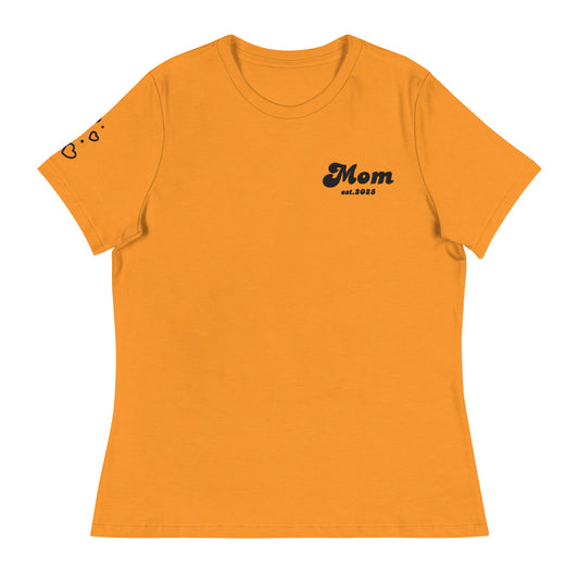 Mom est. 2025 | Embroidered | Short Sleeve | Women's Relaxed T-Shirt   - #tag1# - #tag2# -