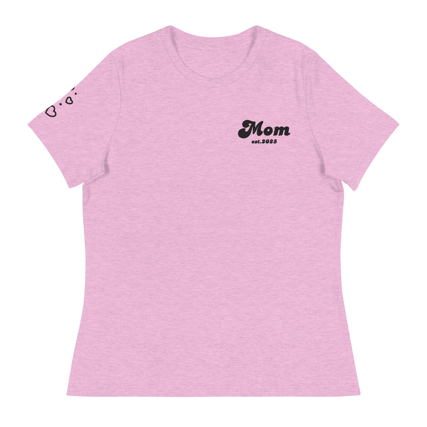 Mom est. 2025 | Embroidered | Short Sleeve | Women's Relaxed T-Shirt - #tag1# - #tag2# -