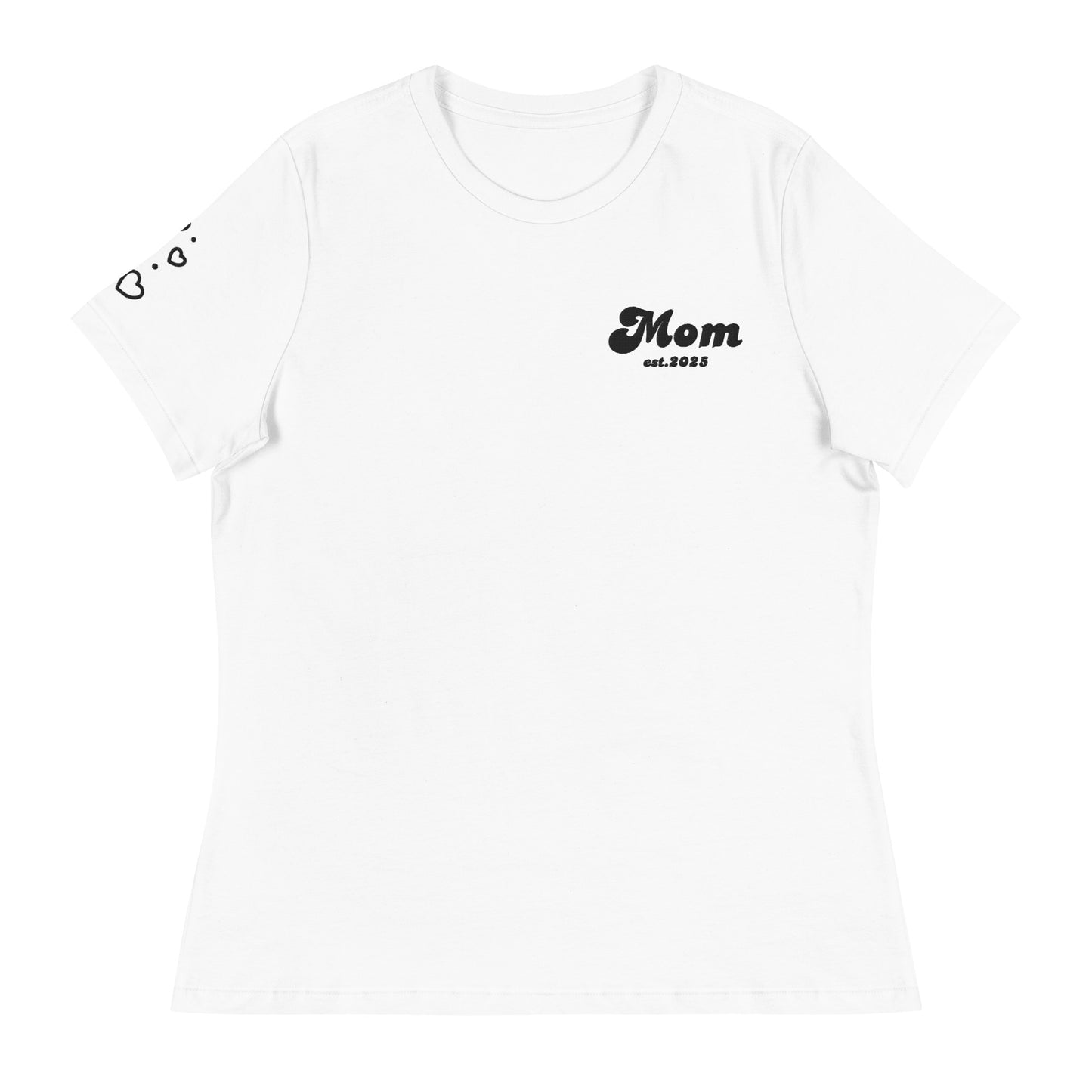 Mom est. 2025 | Embroidered | Short Sleeve | Women's Relaxed T-Shirt - #tag1# - #tag2# -