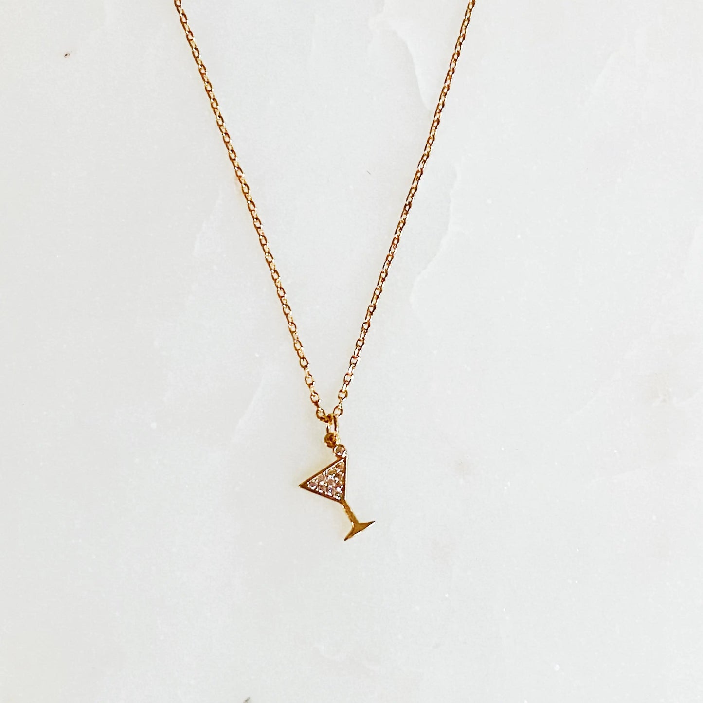 Tiny Martini Dangle Necklace   - #tag1# - #tag2# - 
