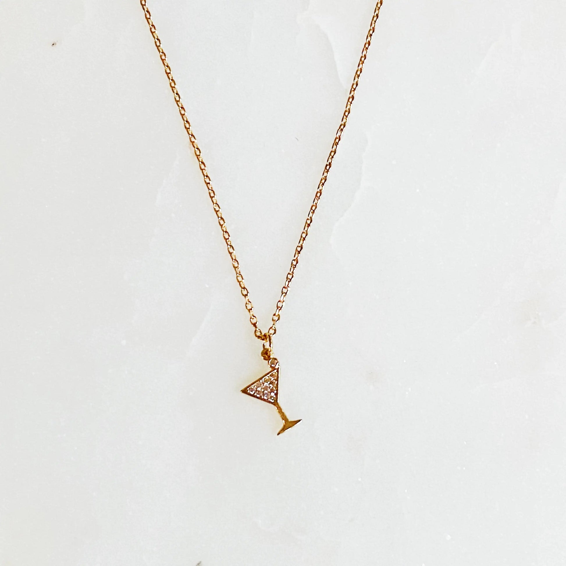 Tiny Martini Dangle Necklace   - #tag1# - #tag2# - 