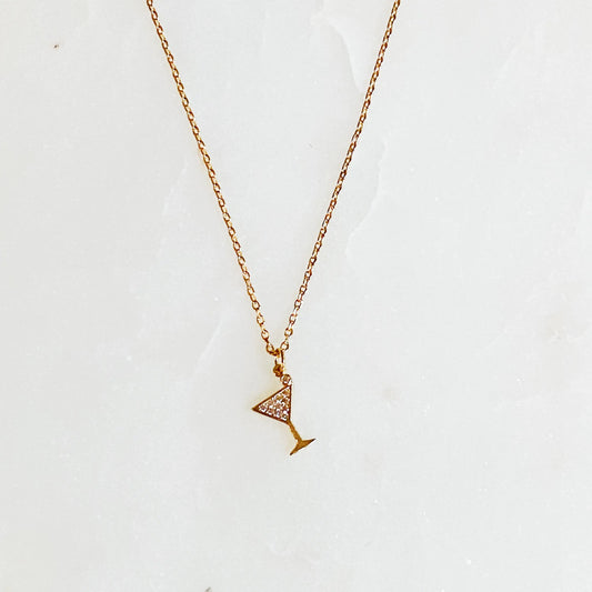 Tiny Martini Dangle Necklace   - #tag1# - #tag2# - 