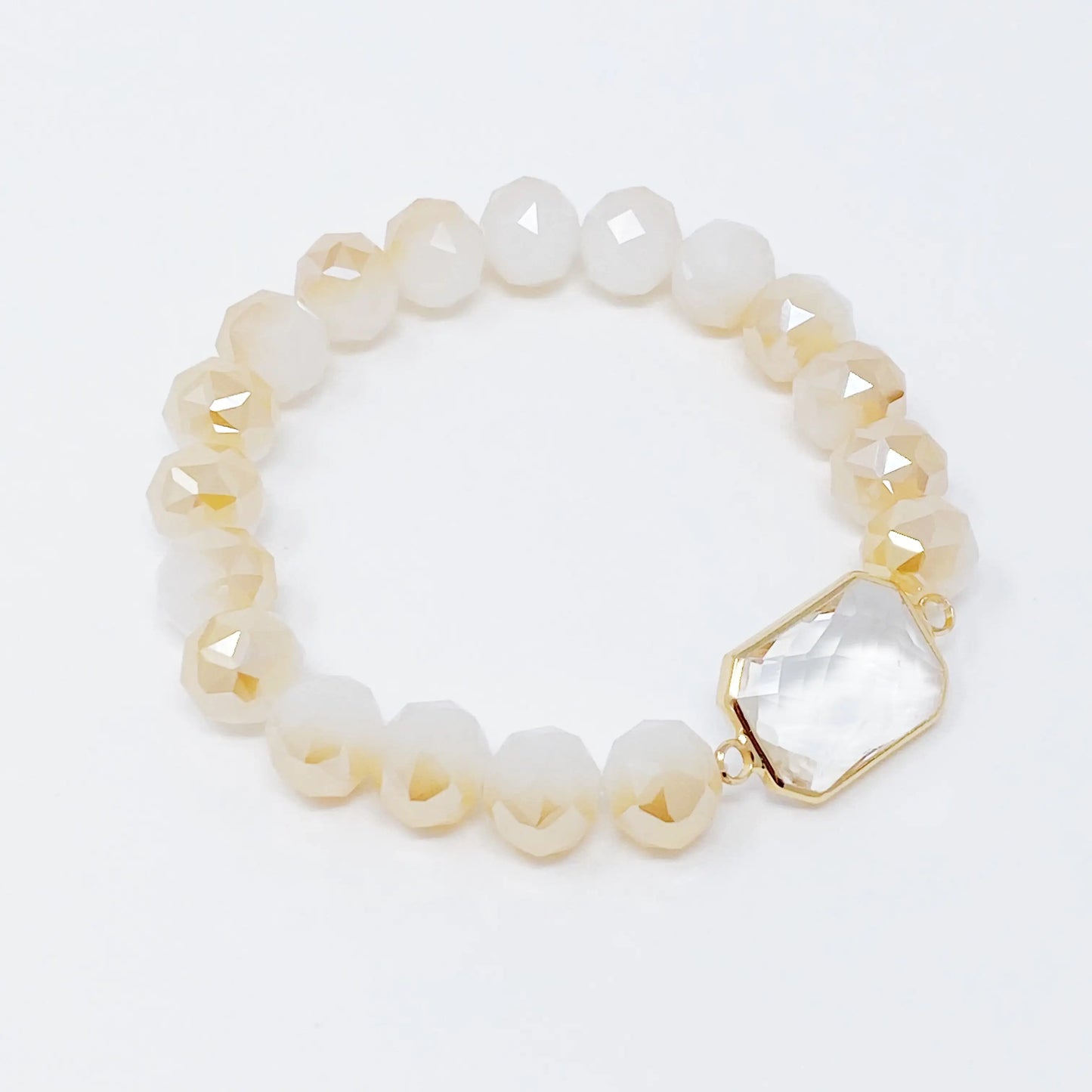 Stretch-Armband mit Perlen im Diamantschliff