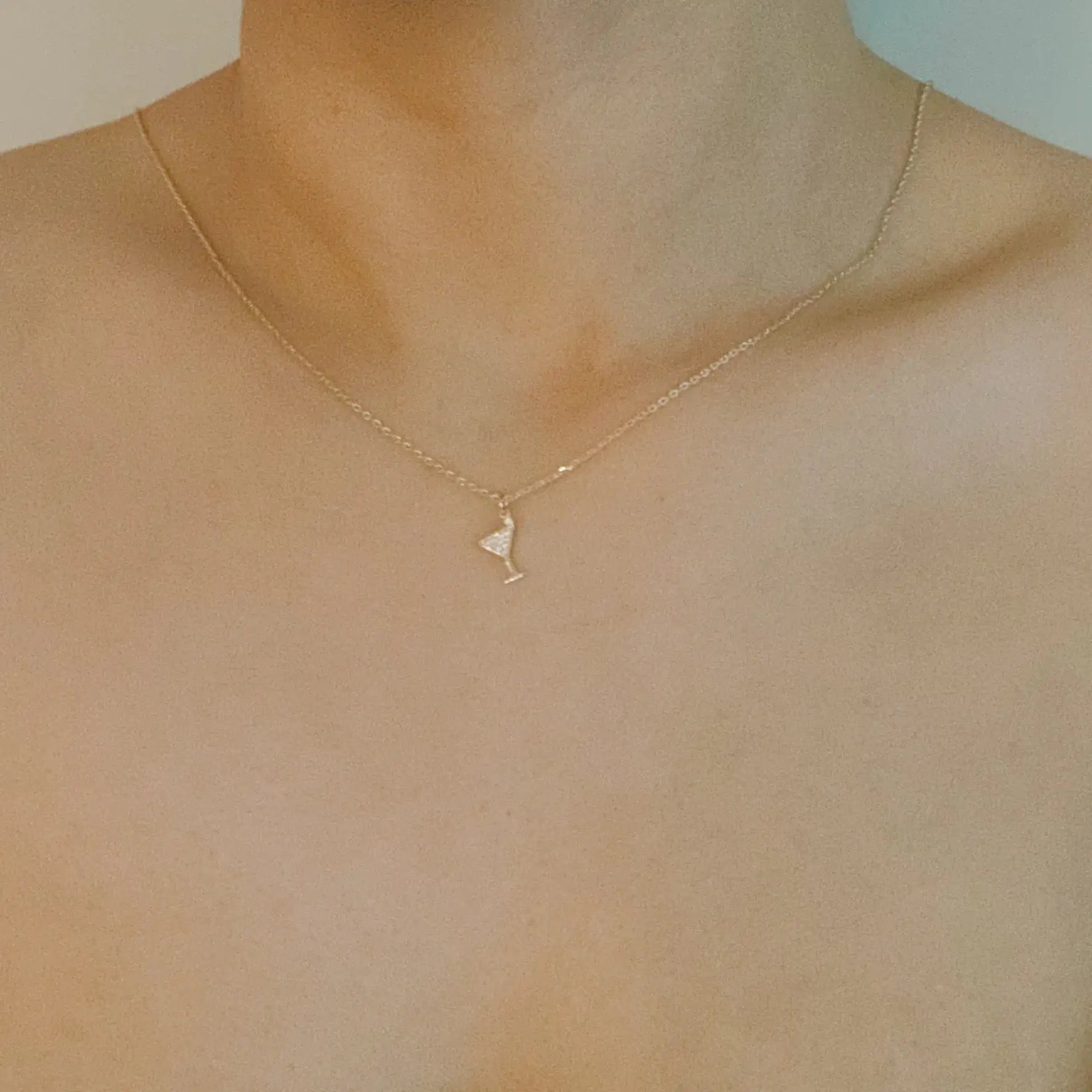 Tiny Martini Dangle Necklace   - #tag1# - #tag2# - 