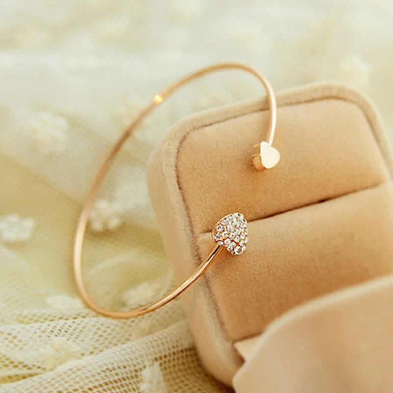 Kristall-Doppelherz-Armband