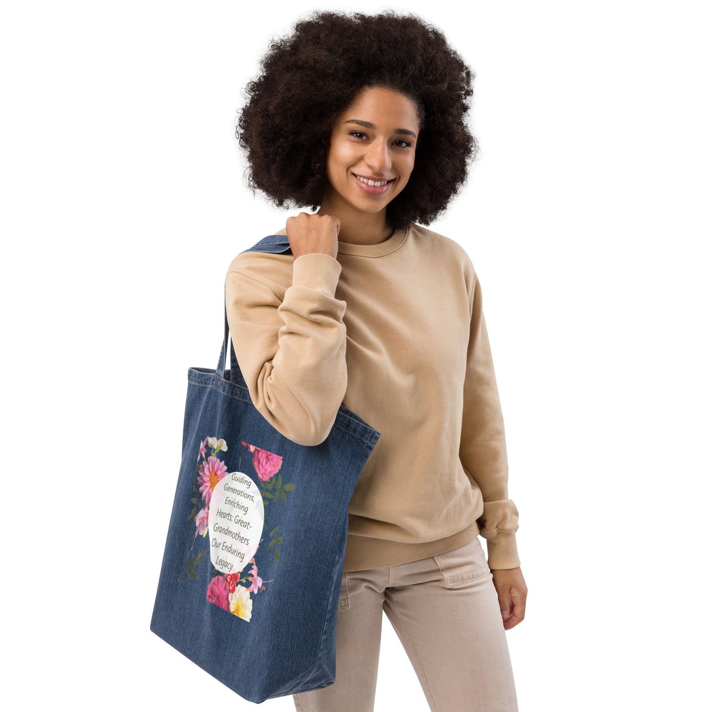 Flowered | Great-Grandmothers |  Organic Denim |  Tote Bag   - #tag1# - #tag2# - 