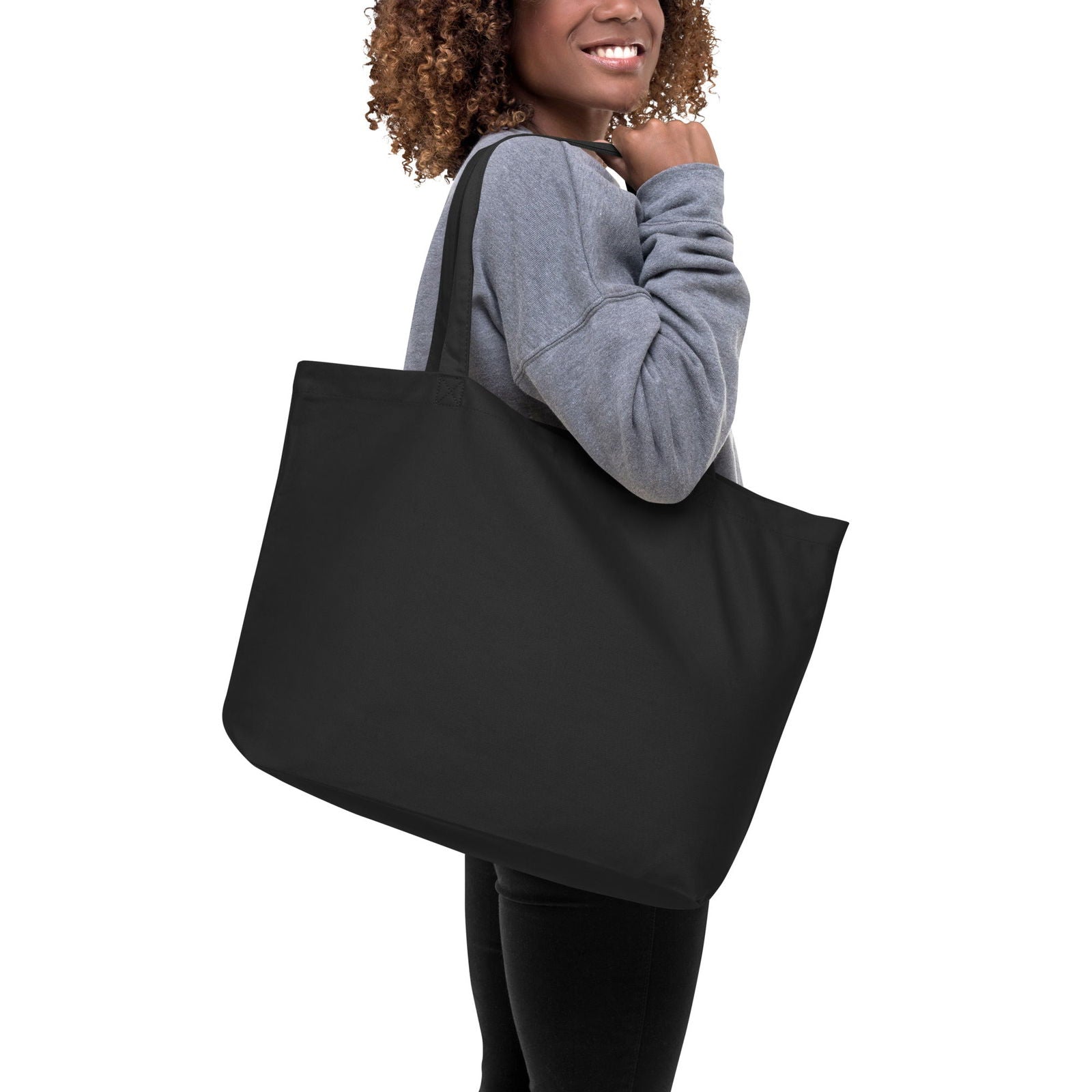 Hairstylist Large black organic tote bag   - #tag1# - #tag2# - 