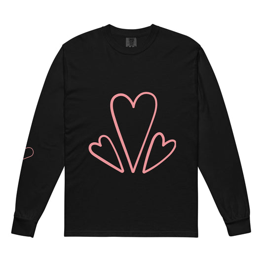 Hearts |  Heavyweight Long-Sleeve Shirt   - #tag1# - #tag2# - 