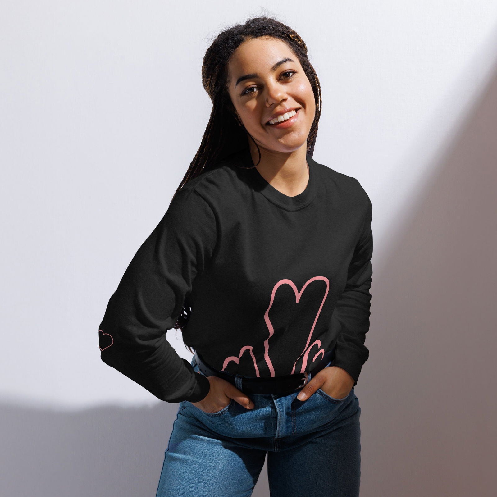 Hearts |  Heavyweight Long-Sleeve Shirt   - #tag1# - #tag2# - 