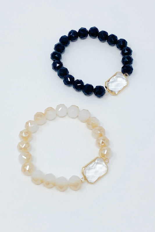Stretch-Armband mit Perlen im Diamantschliff