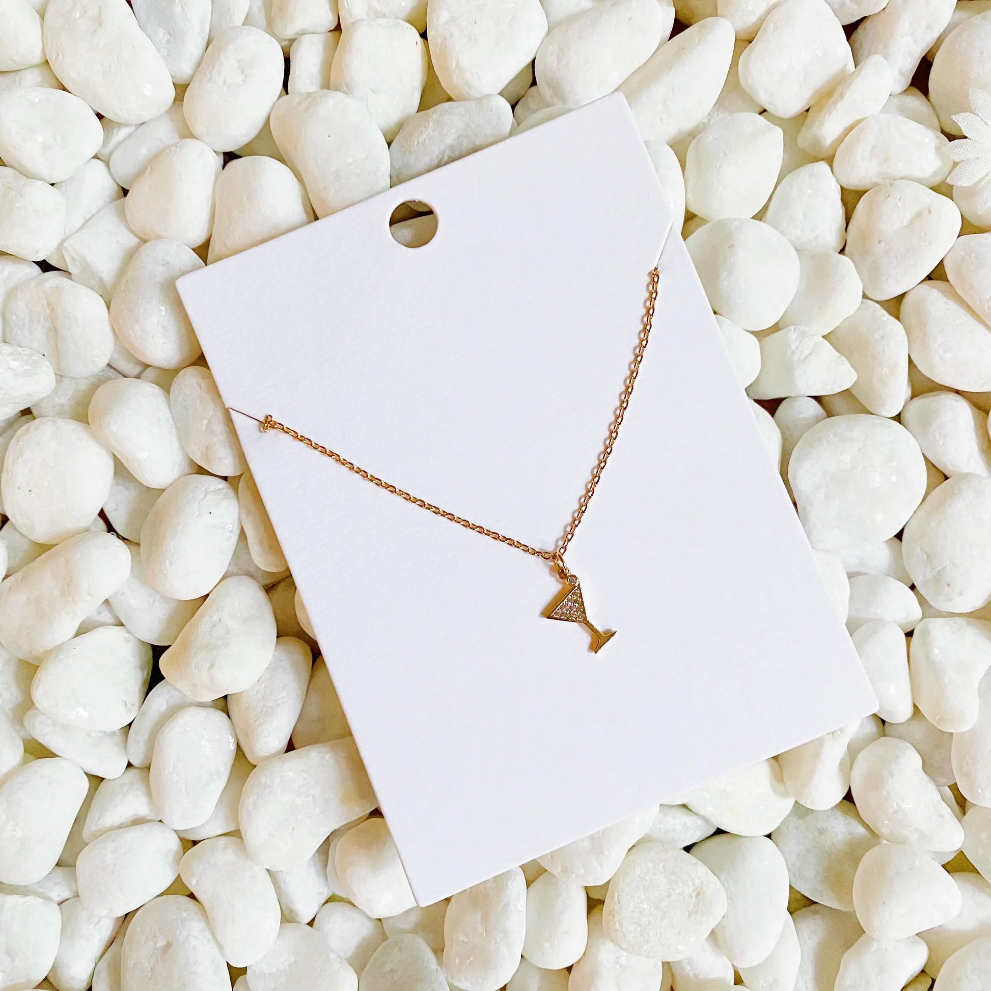 Tiny Martini Dangle Necklace   - #tag1# - #tag2# - 