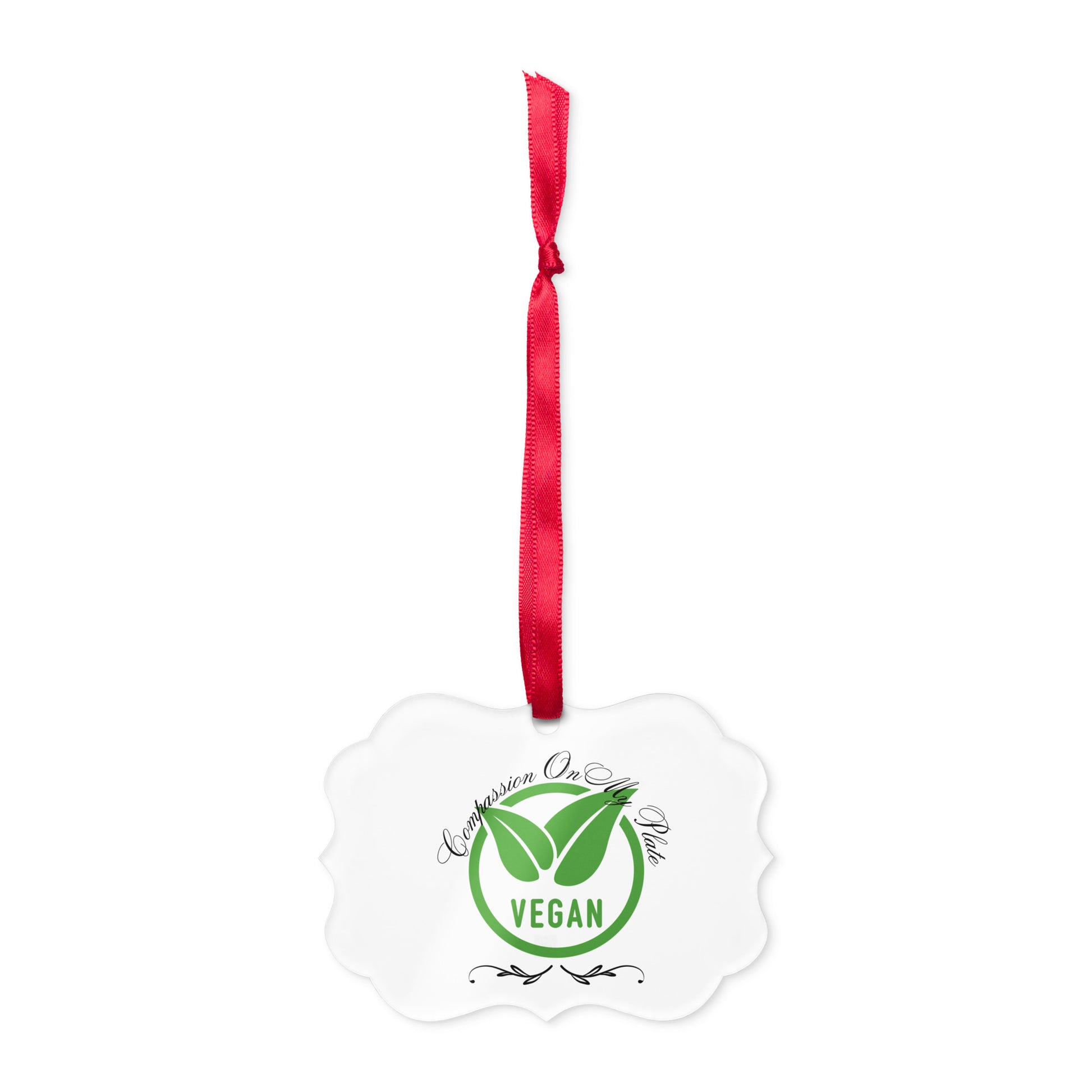 Compassion On My Plate Vegan | Acrylic Ornament   - #tag1# - #tag2# - 