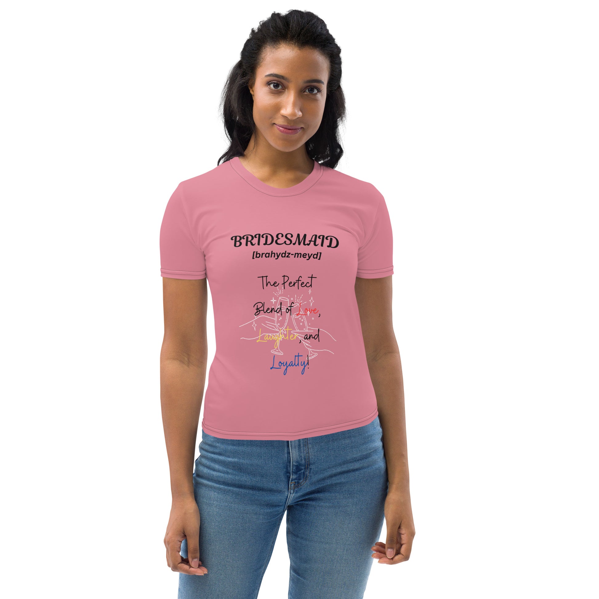 Bridesmaid | Short Sleeve | Pink | Women's T-shirt   - #tag1# - #tag2# - 