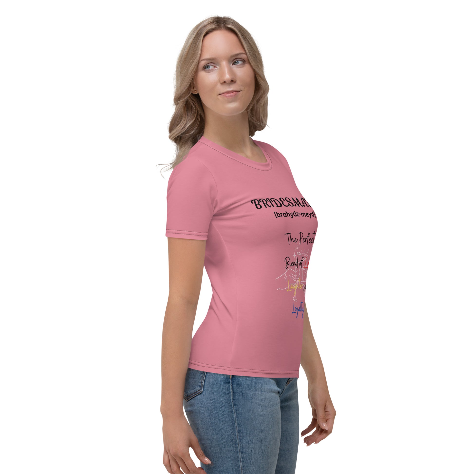 Bridesmaid | Short Sleeve | Pink | Women's T-shirt   - #tag1# - #tag2# - 