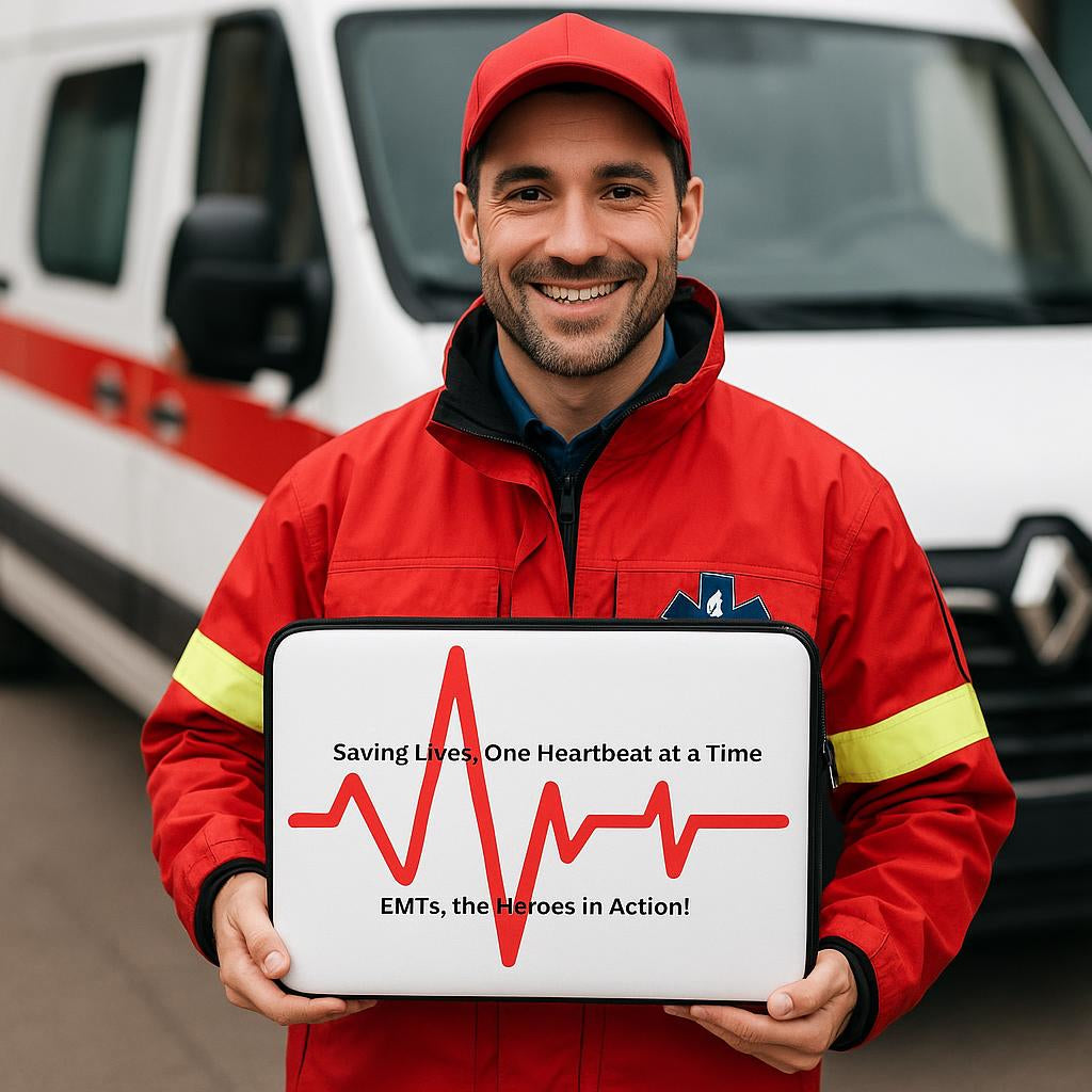 EMT Emergency Medical Tech Laptop Sleeve - Water Resistant.