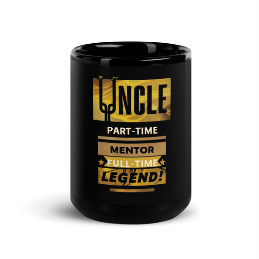 Onkel | Schwarz glänzende Tasse