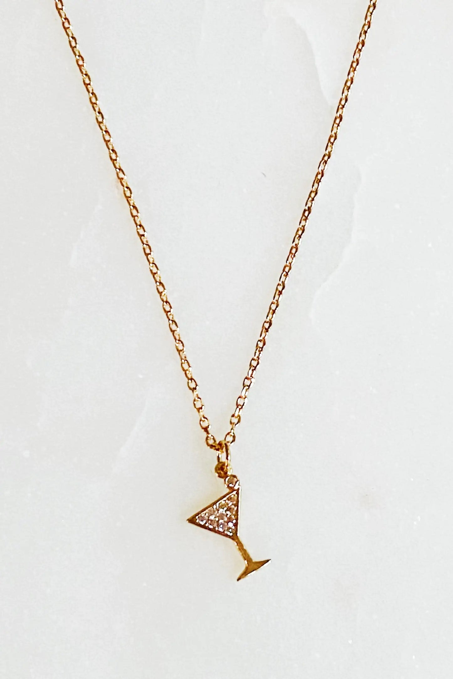 Tiny Martini Dangle Necklace   - #tag1# - #tag2# - 