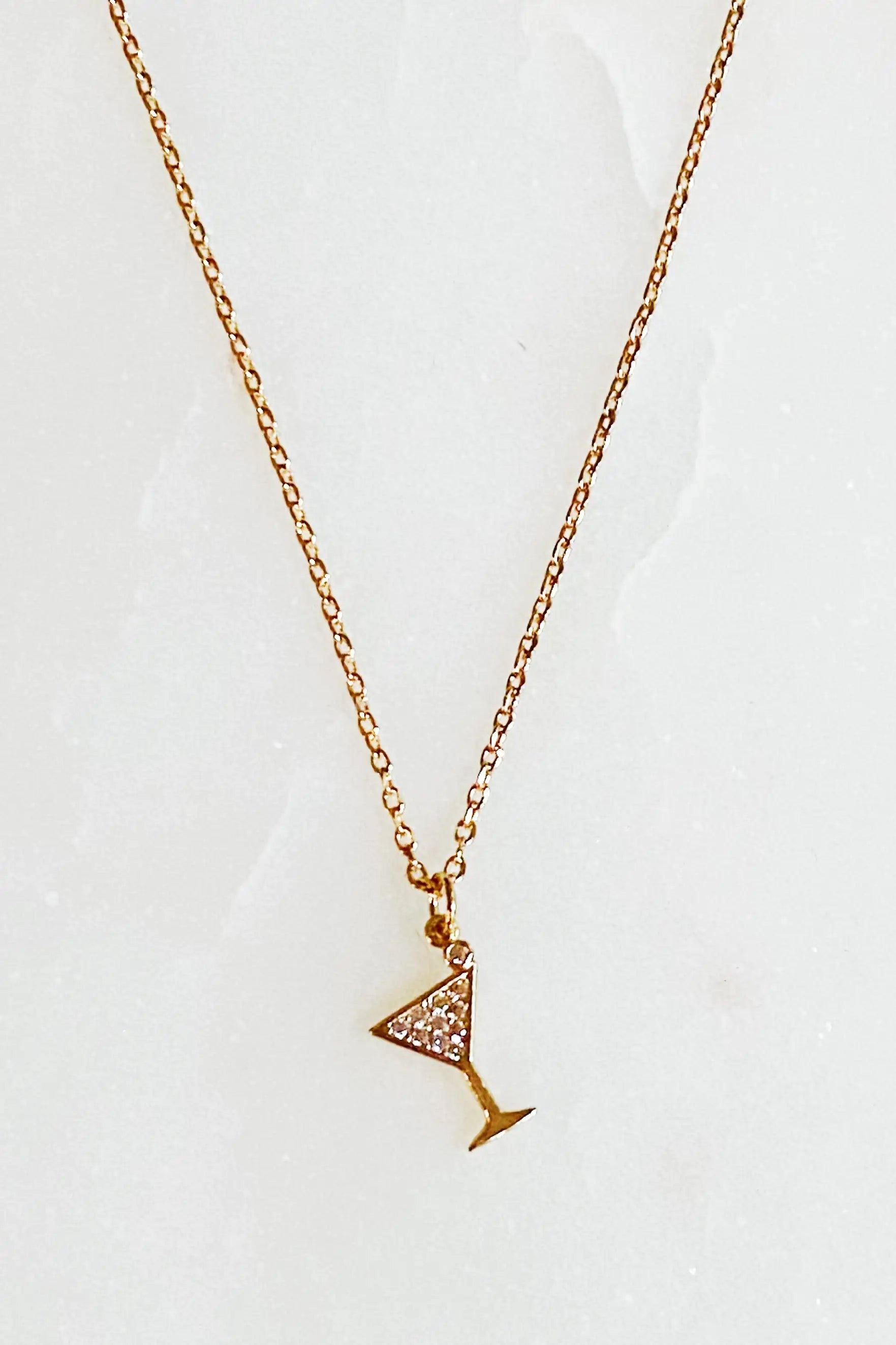 Tiny Martini Dangle Necklace   - #tag1# - #tag2# - 