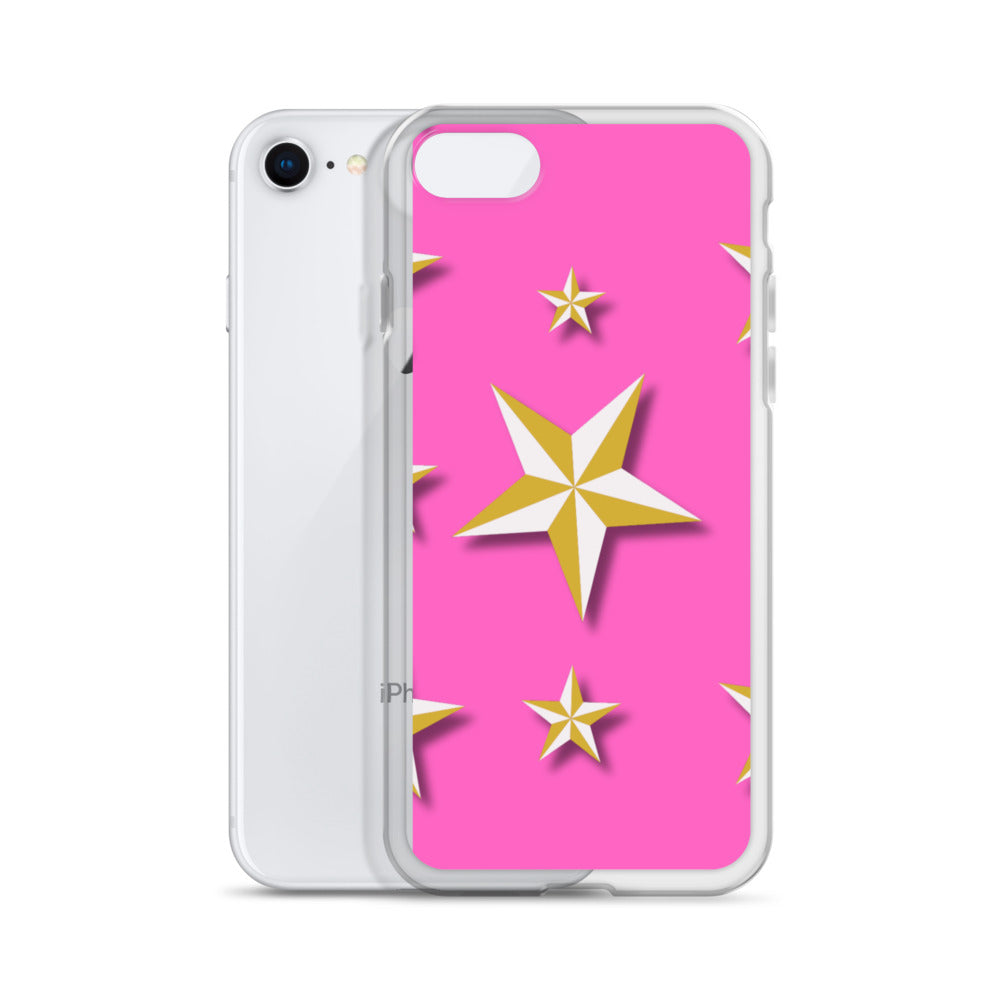 Pink Stars | Clear Case for iPhone®   - #tag1# - #tag2# - 