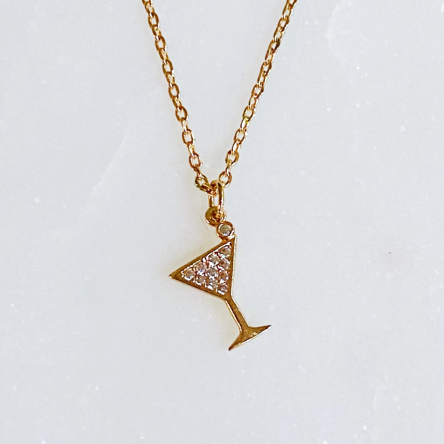 Tiny Martini Dangle Necklace   - #tag1# - #tag2# - 