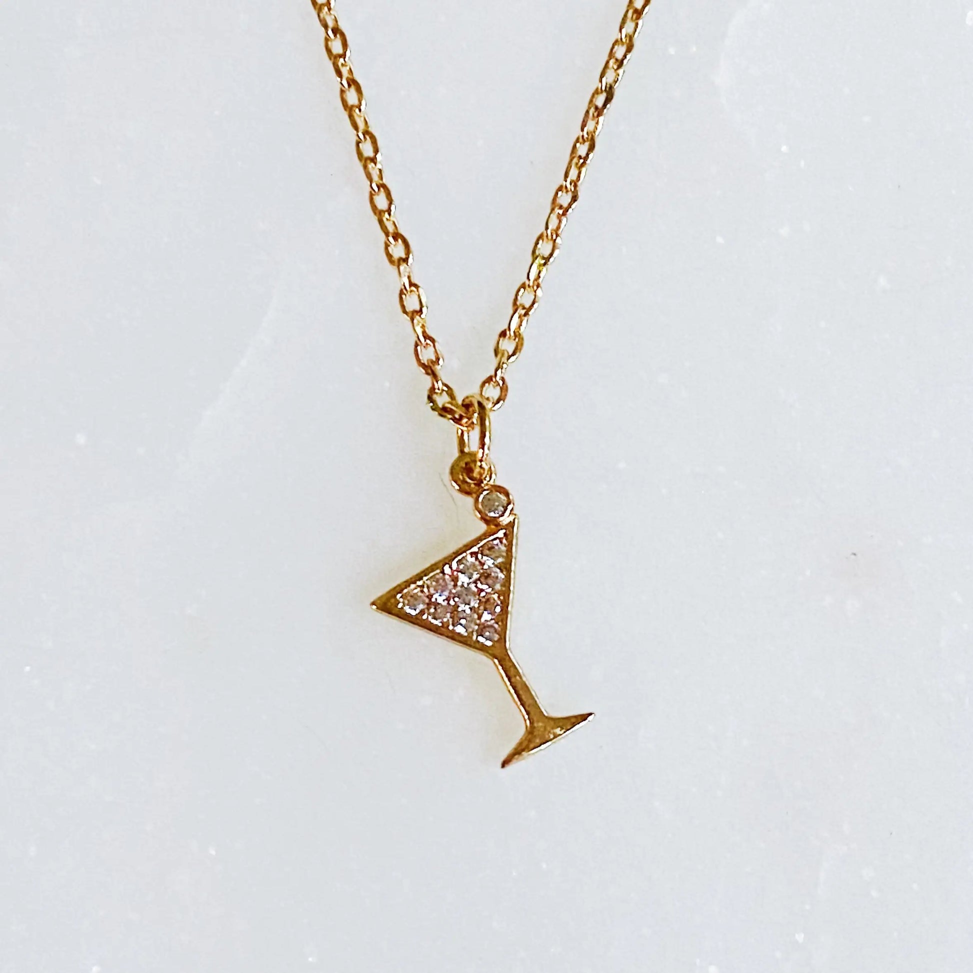 Tiny Martini Dangle Necklace   - #tag1# - #tag2# - 