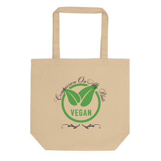 Compassion On My Plate Vegan | Eco Tote Bag   - #tag1# - #tag2# - 