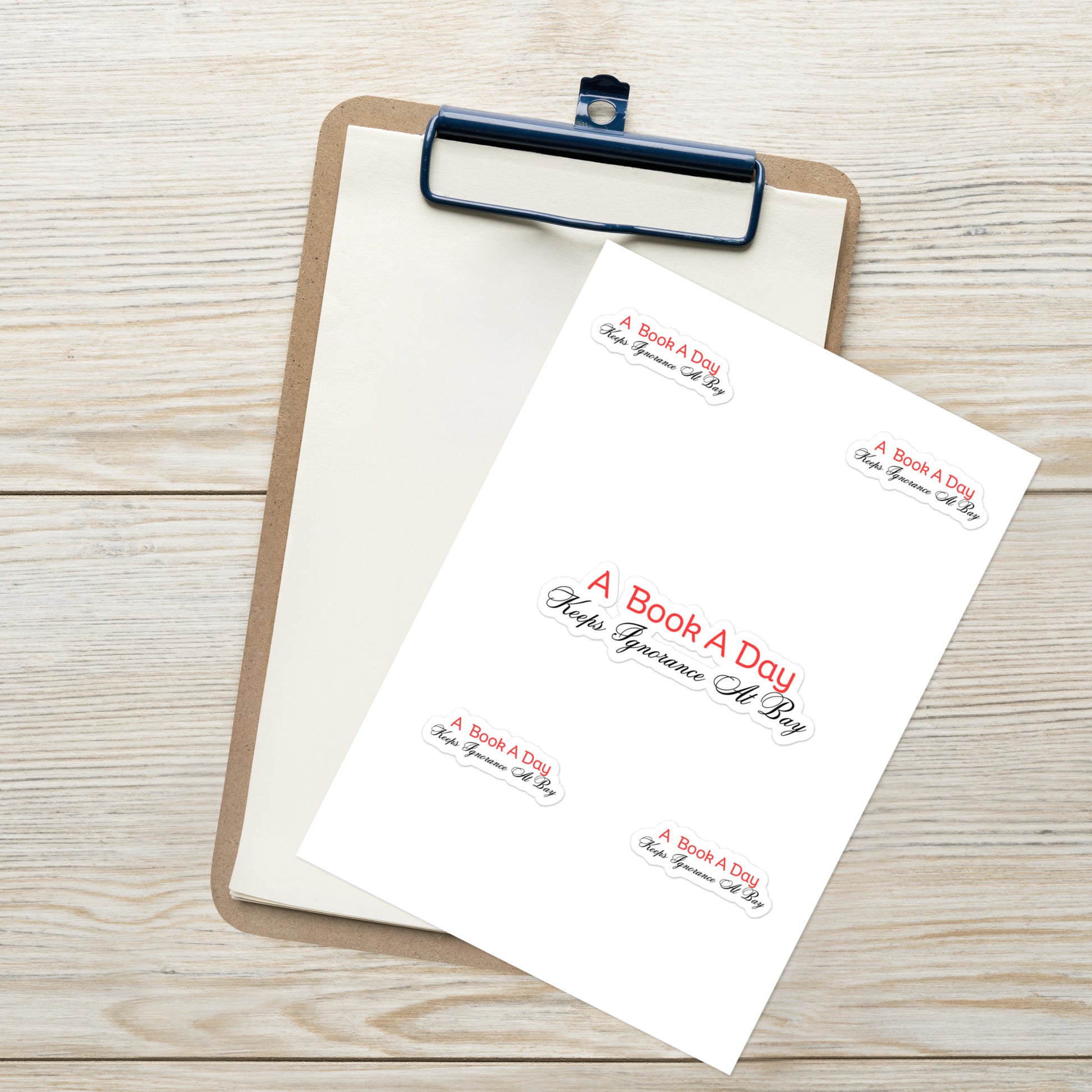 A Book A Day Keeps Ignorance At Bay | Sticker Sheet   - #tag1# - #tag2# - 