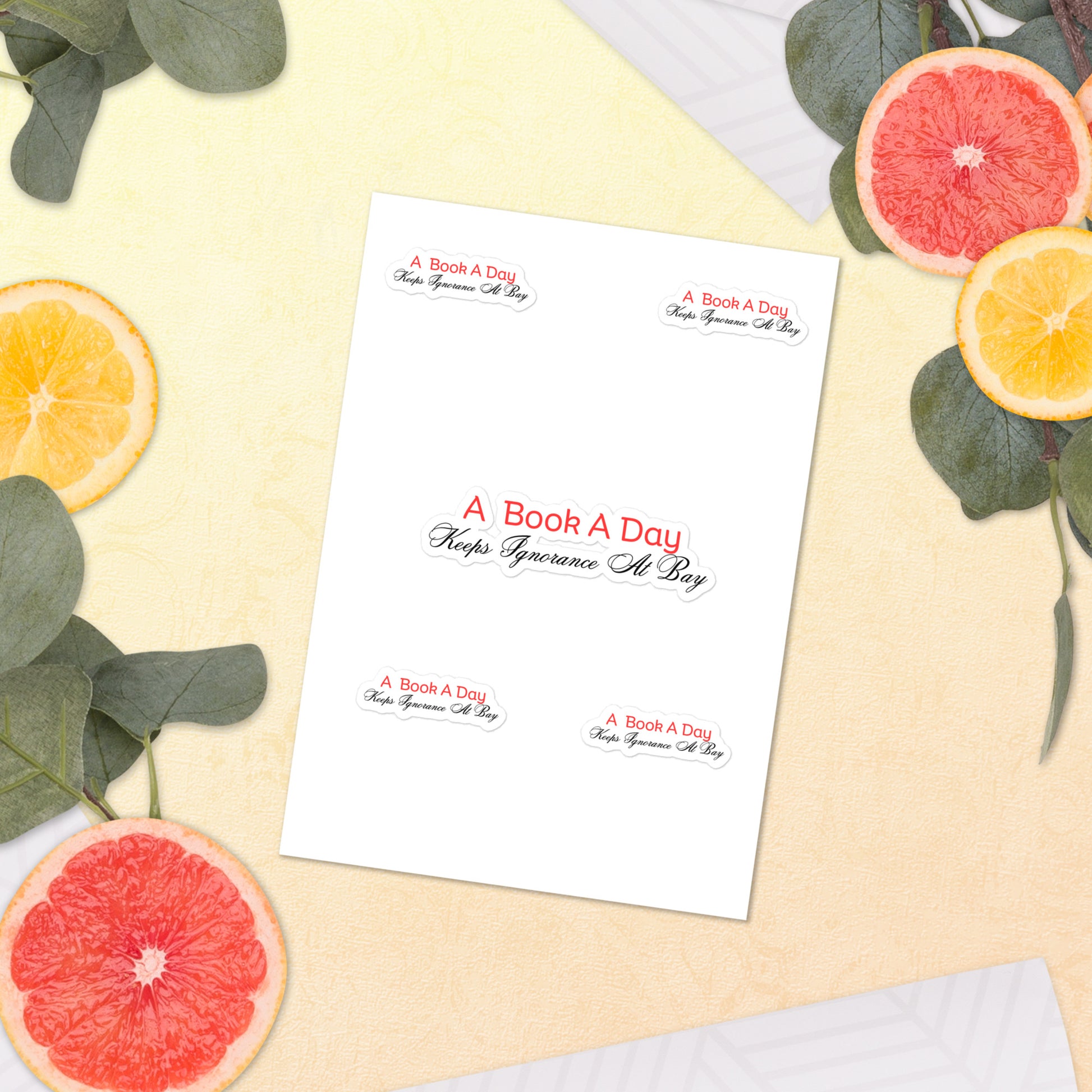 A Book A Day Keeps Ignorance At Bay | Sticker Sheet   - #tag1# - #tag2# - 