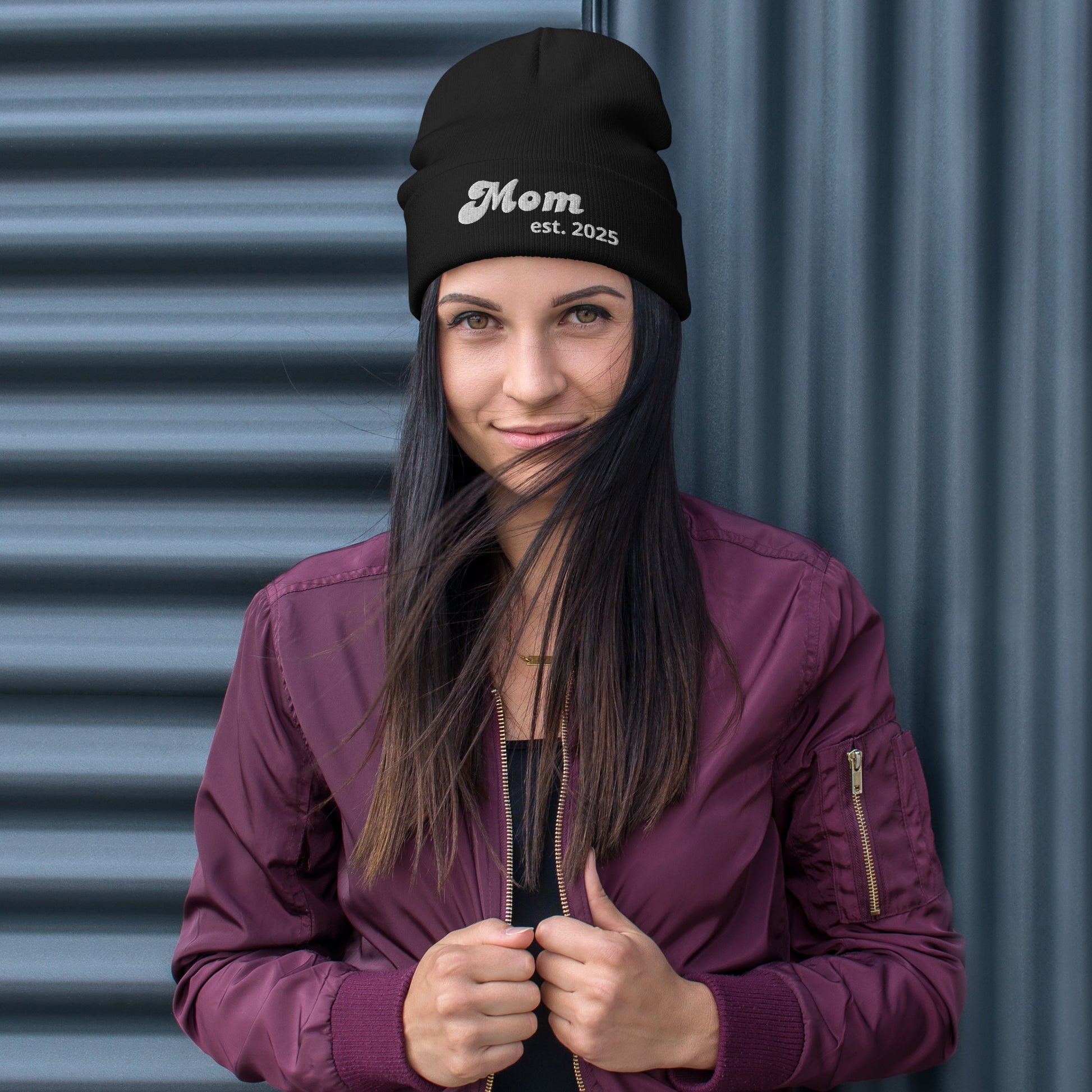 Mom est. 2025 | Embroidered Beanie   - #tag1# - #tag2# - 