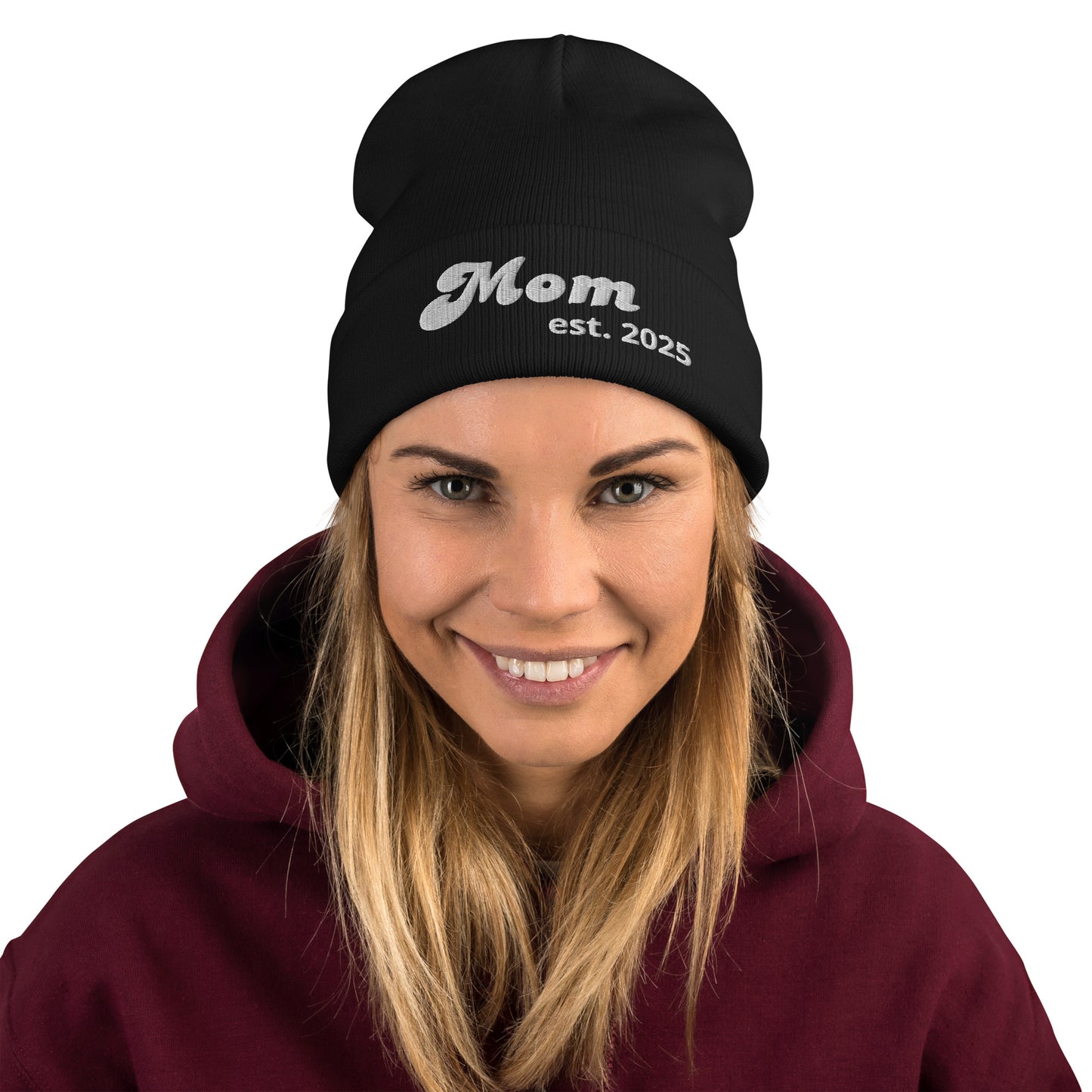Mom est. 2025 | Embroidered Beanie   - #tag1# - #tag2# - 