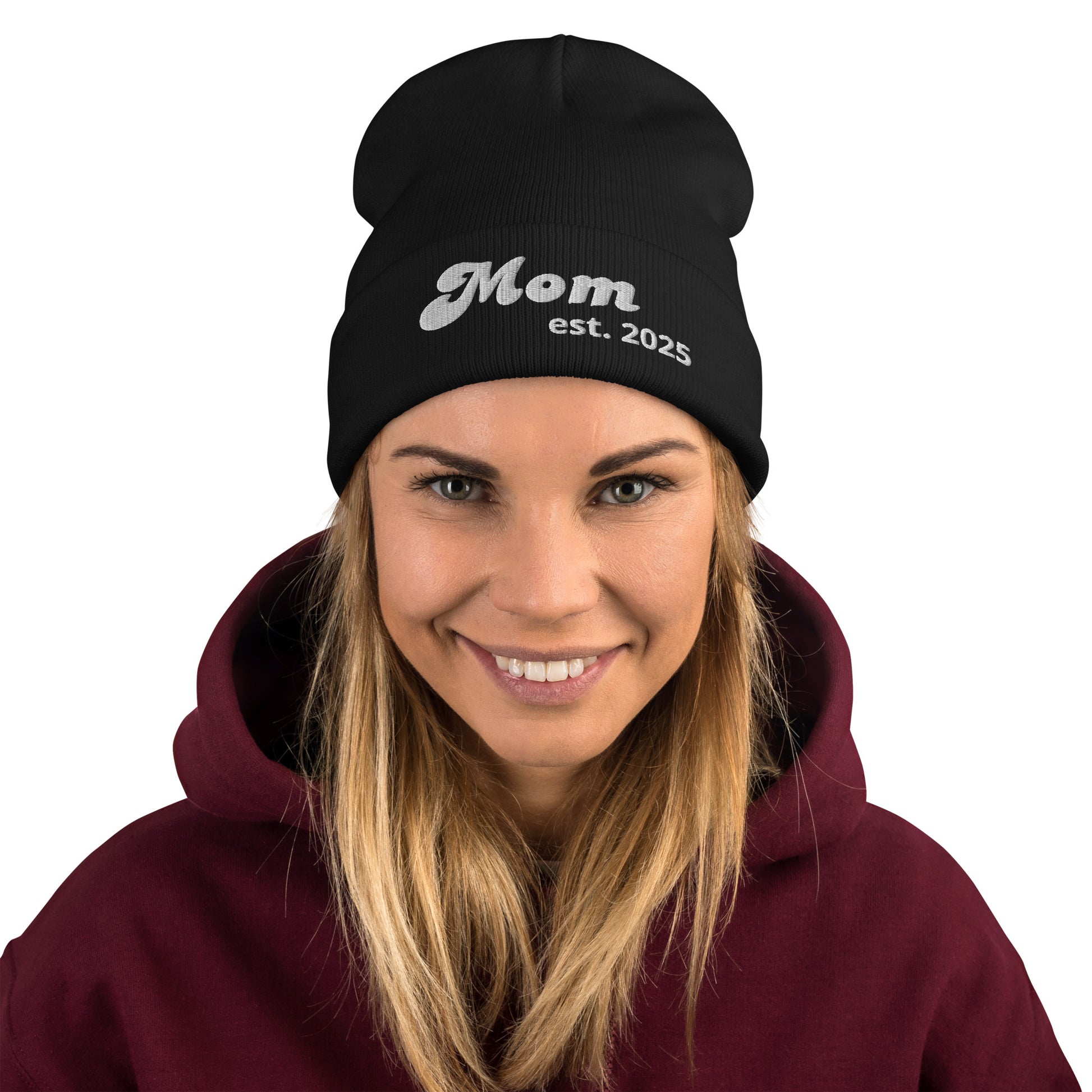 Mom est. 2025 | Embroidered Beanie   - #tag1# - #tag2# - 